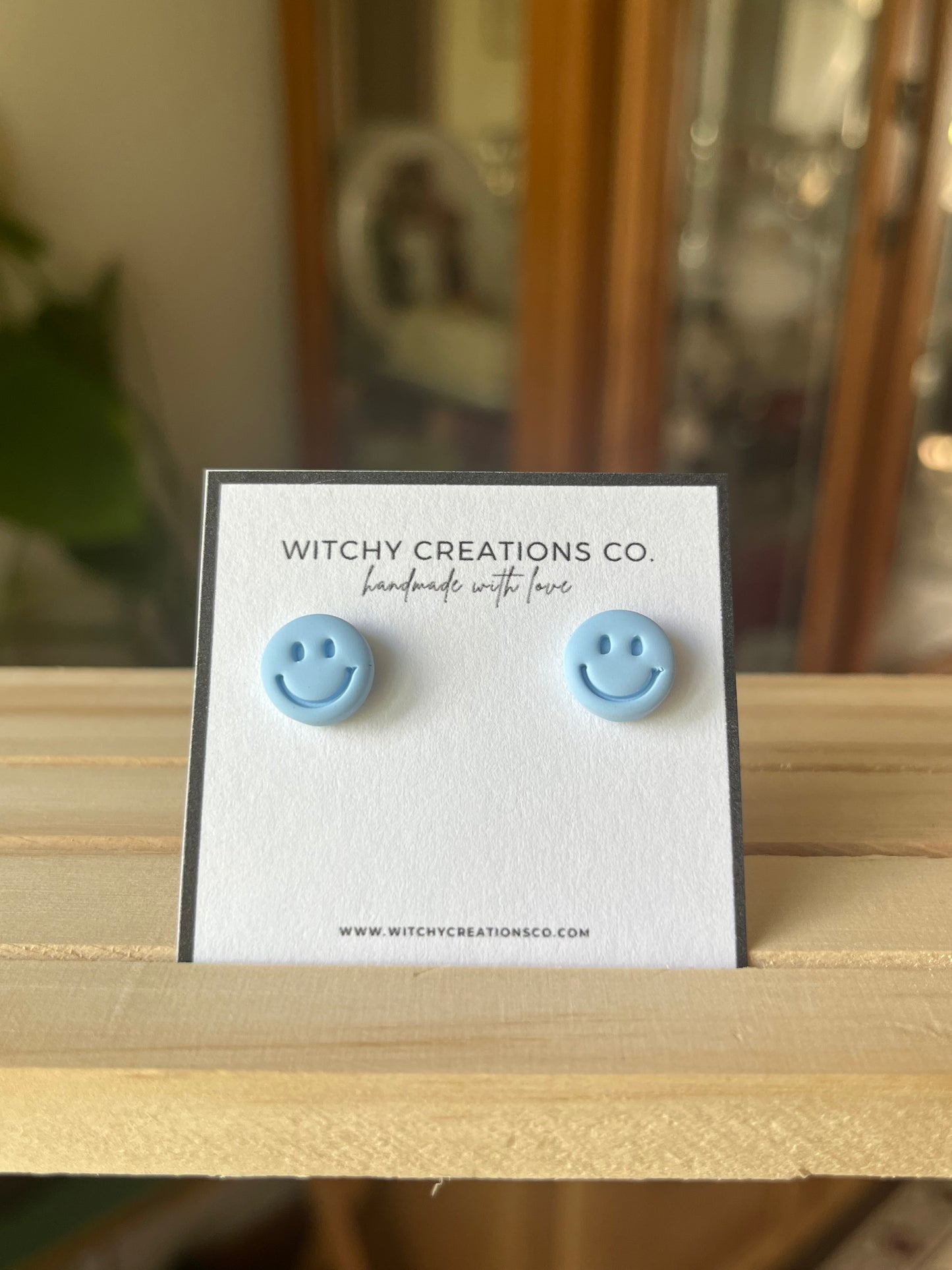 Smiley Stud Polymer Clay Earrings
