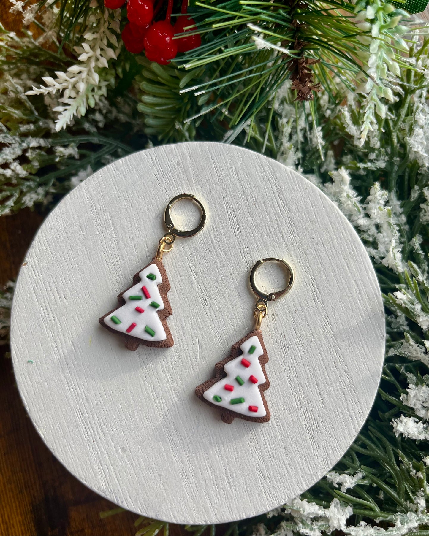 Tree Sprinkle Brownie Polymer Clay Earrings