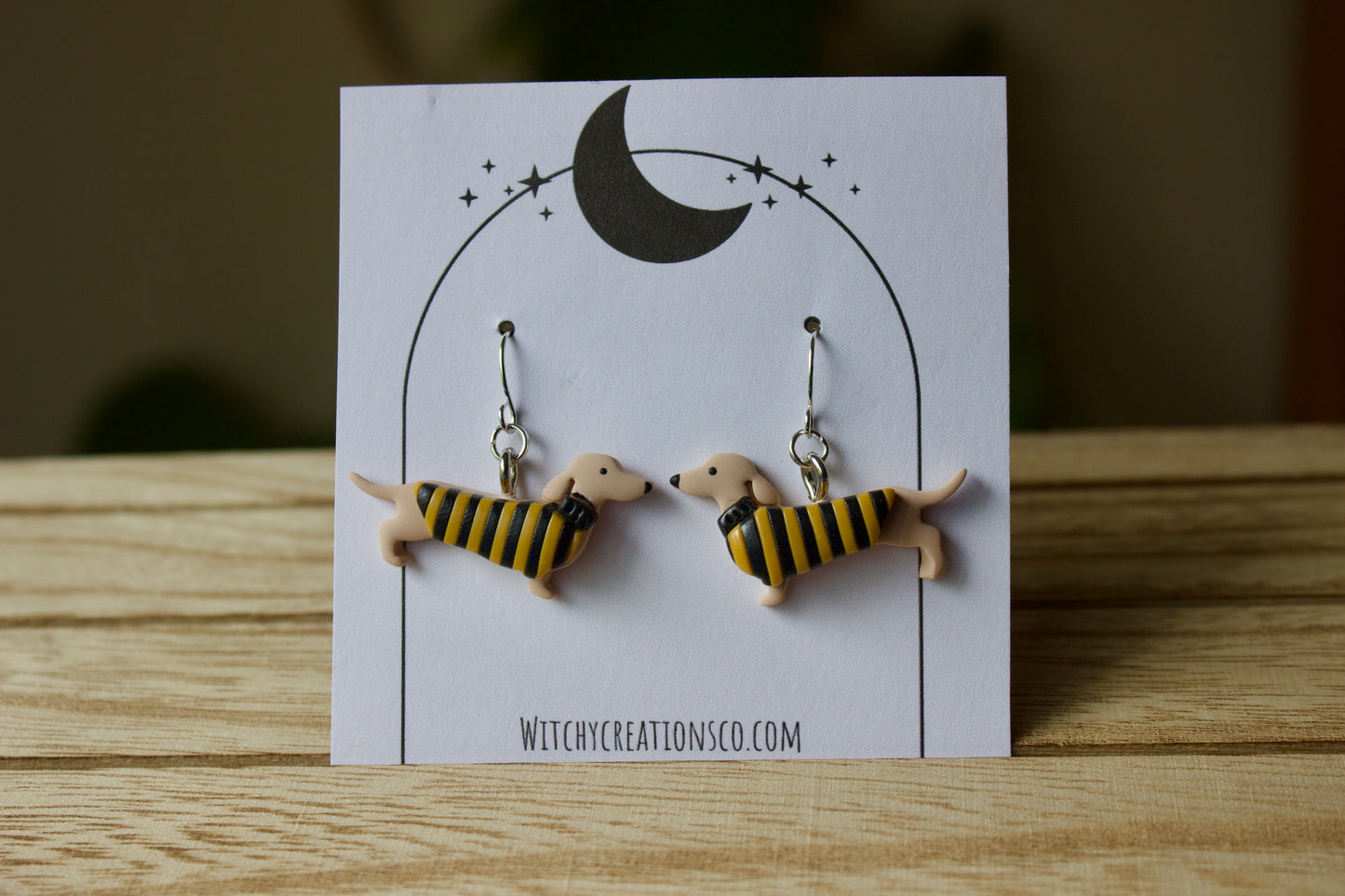 “Pittsburgh” Weenie Dog Polymer Clay Earrings