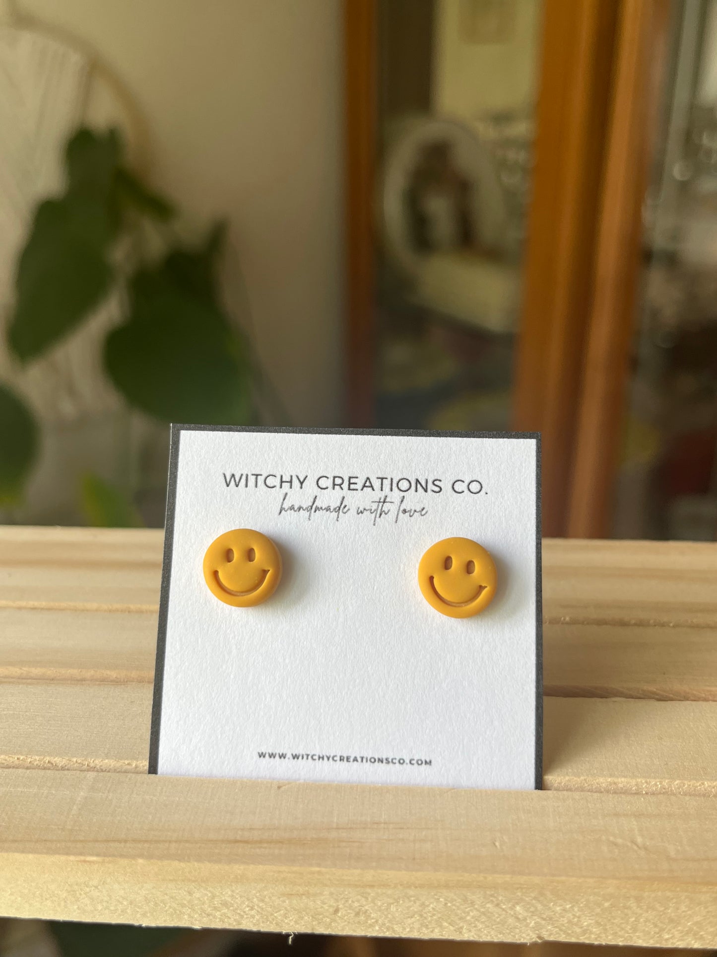 Smiley Stud Polymer Clay Earrings