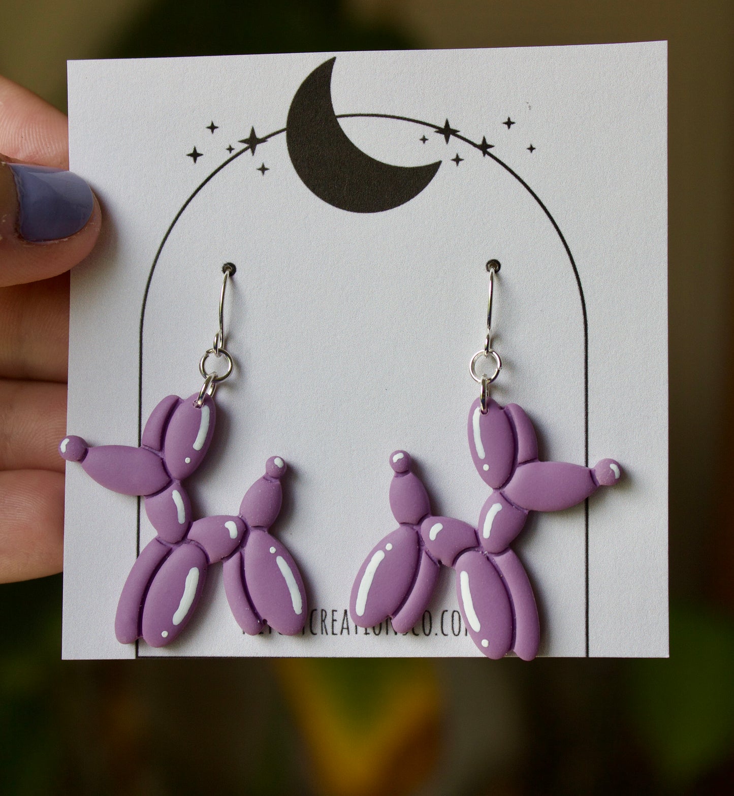 Balloon Dog Polymer Clay Dangle Earrings