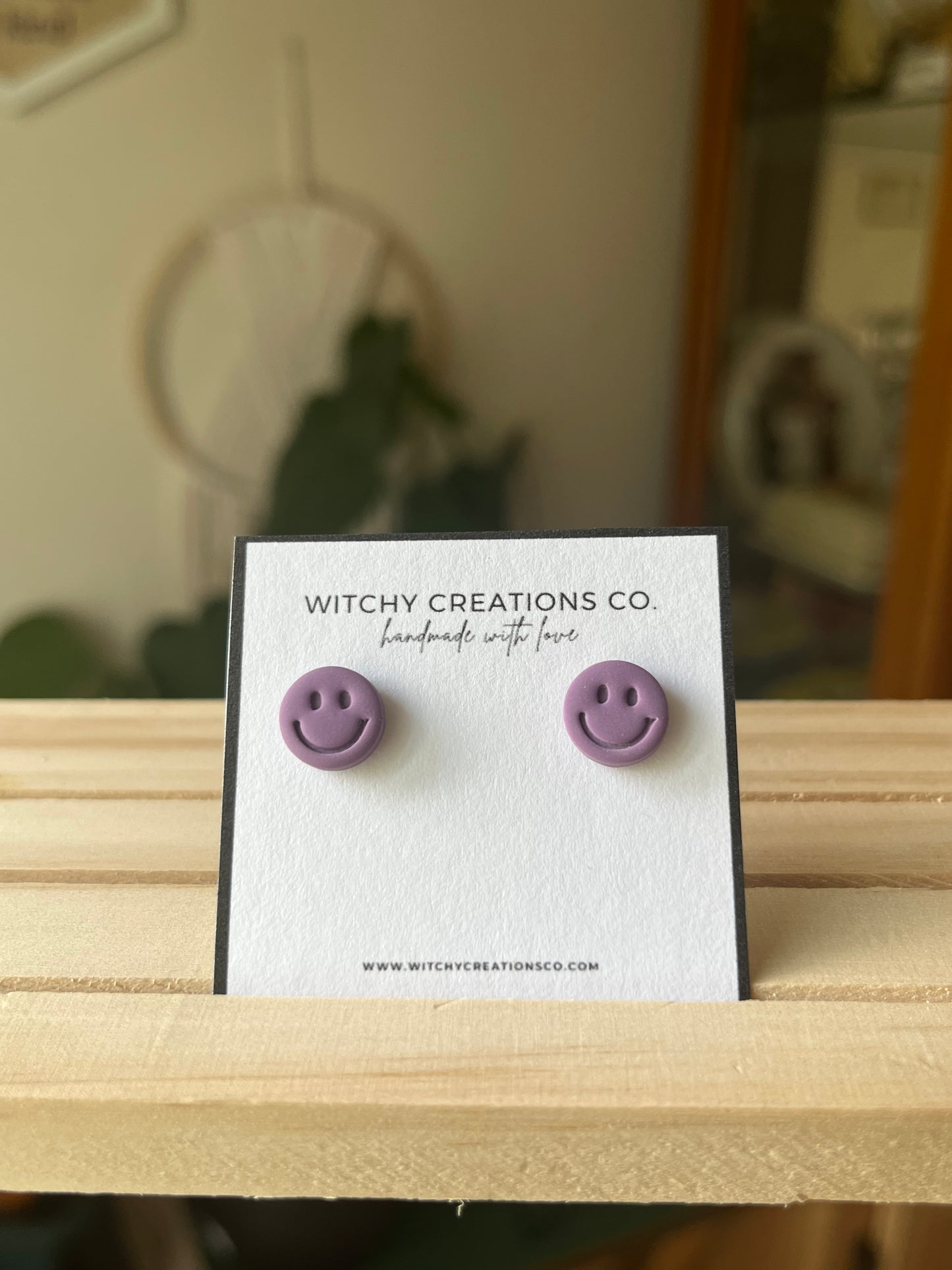 Smiley Stud Polymer Clay Earrings