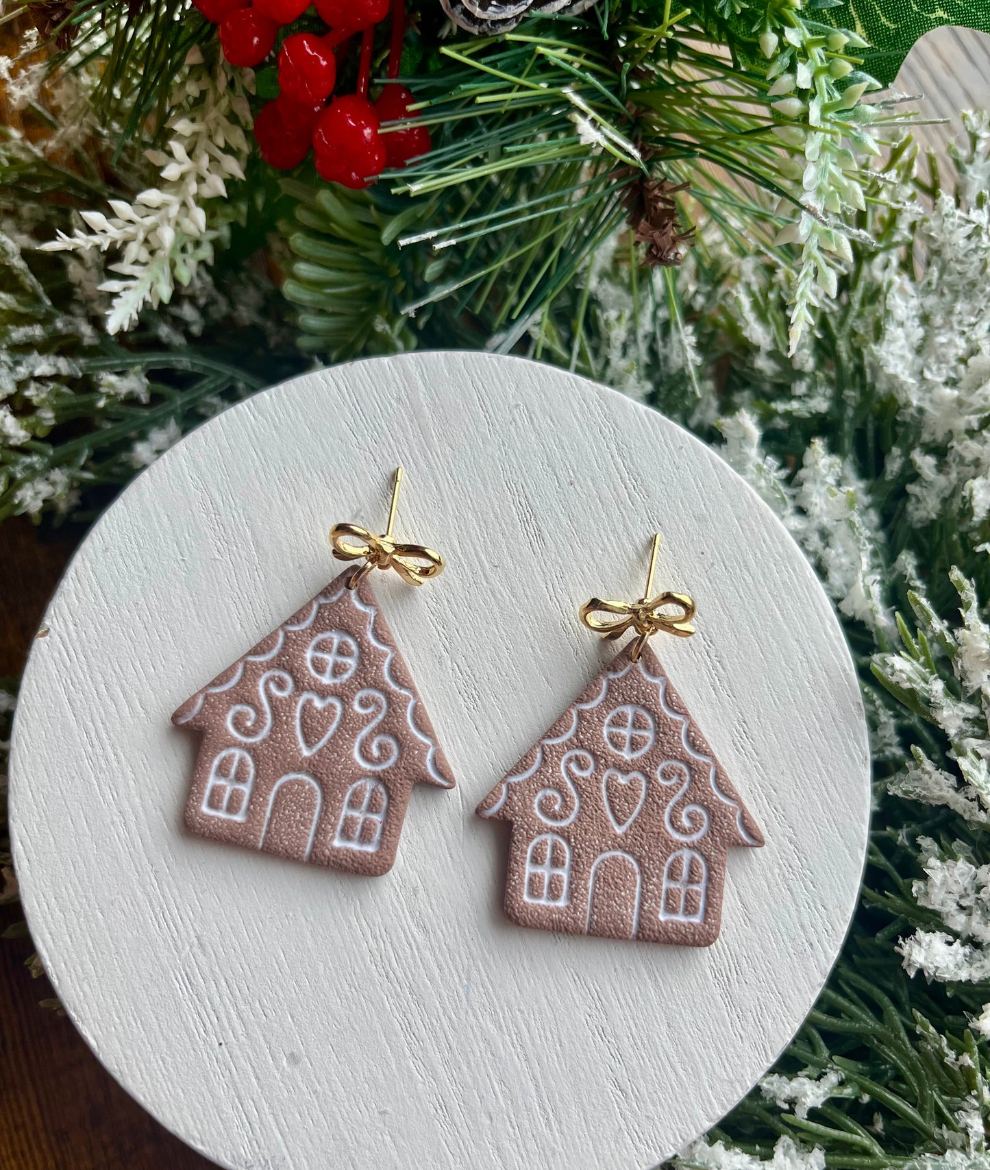 Gingerbread House #1 Polymer Clay Earrings