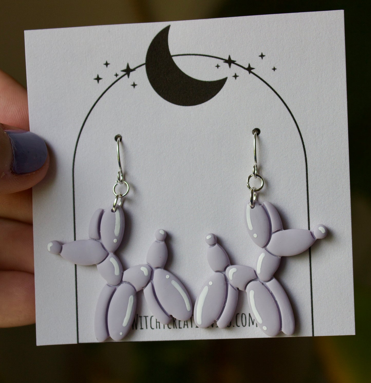 Balloon Dog Polymer Clay Dangle Earrings