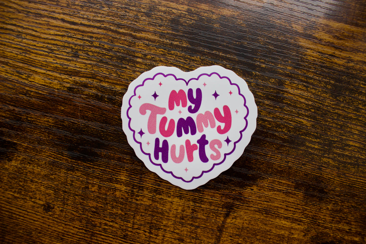 My Tummy Hurts Heart Waterproof Vinyl Sticker