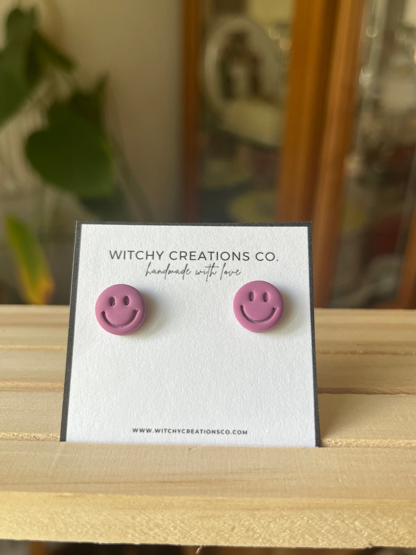 Smiley Stud Polymer Clay Earrings