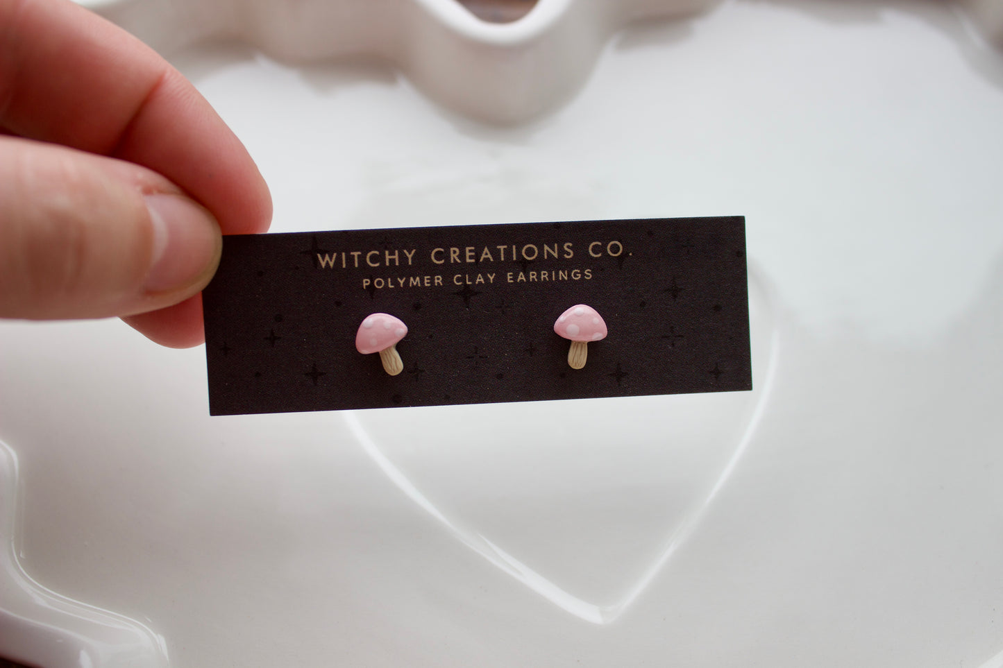 Baby Pink Mushy Polymer Clay Stud Earrings