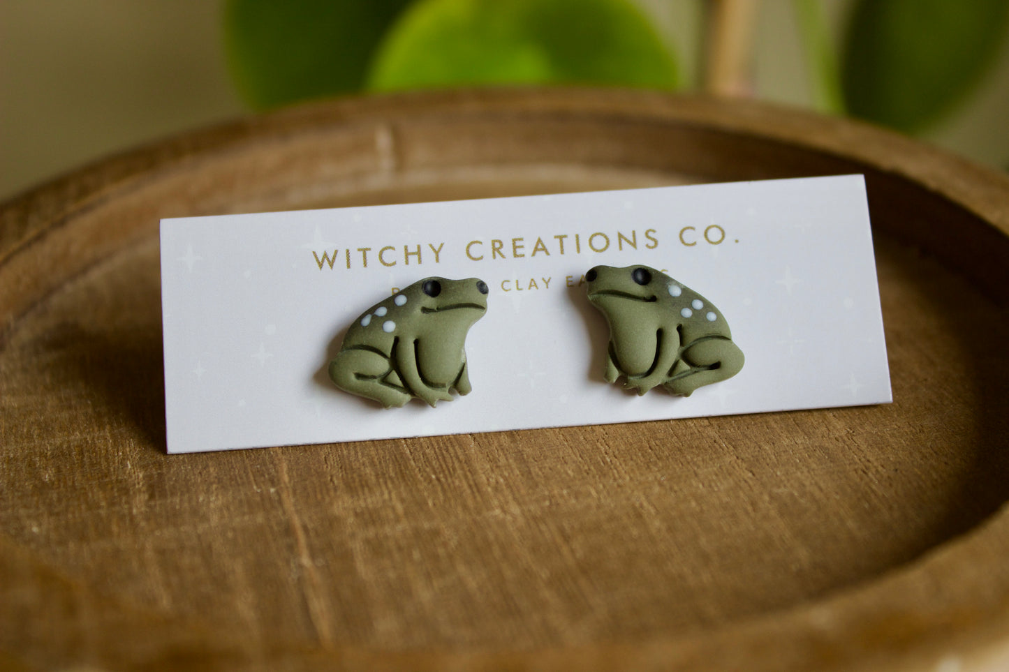 Fantasy Frog Polymer Clay Studs