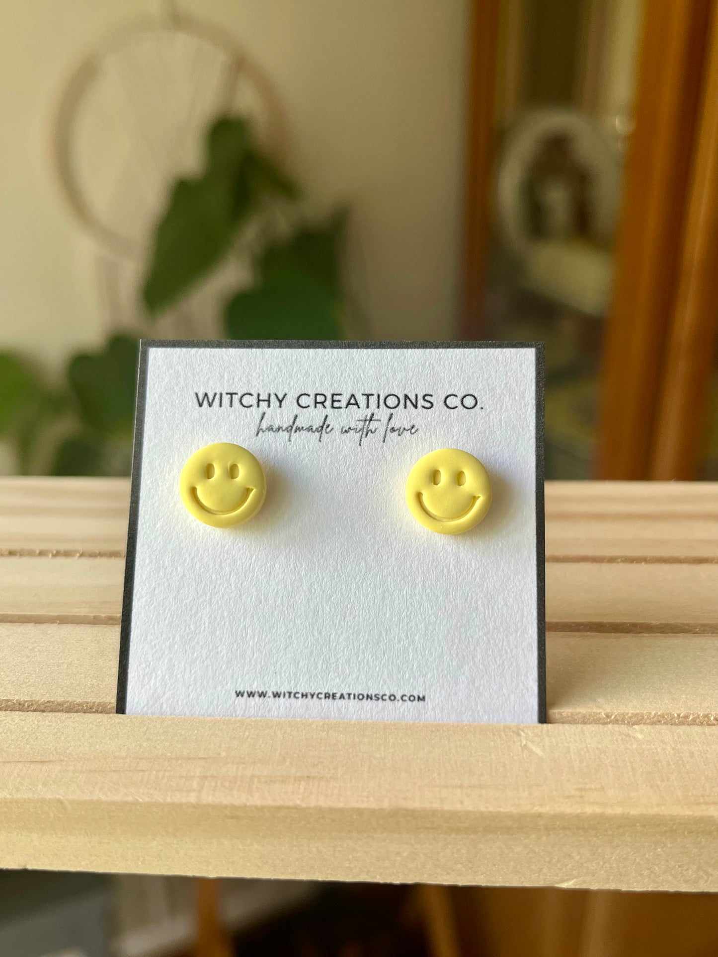 Smiley Stud Polymer Clay Earrings
