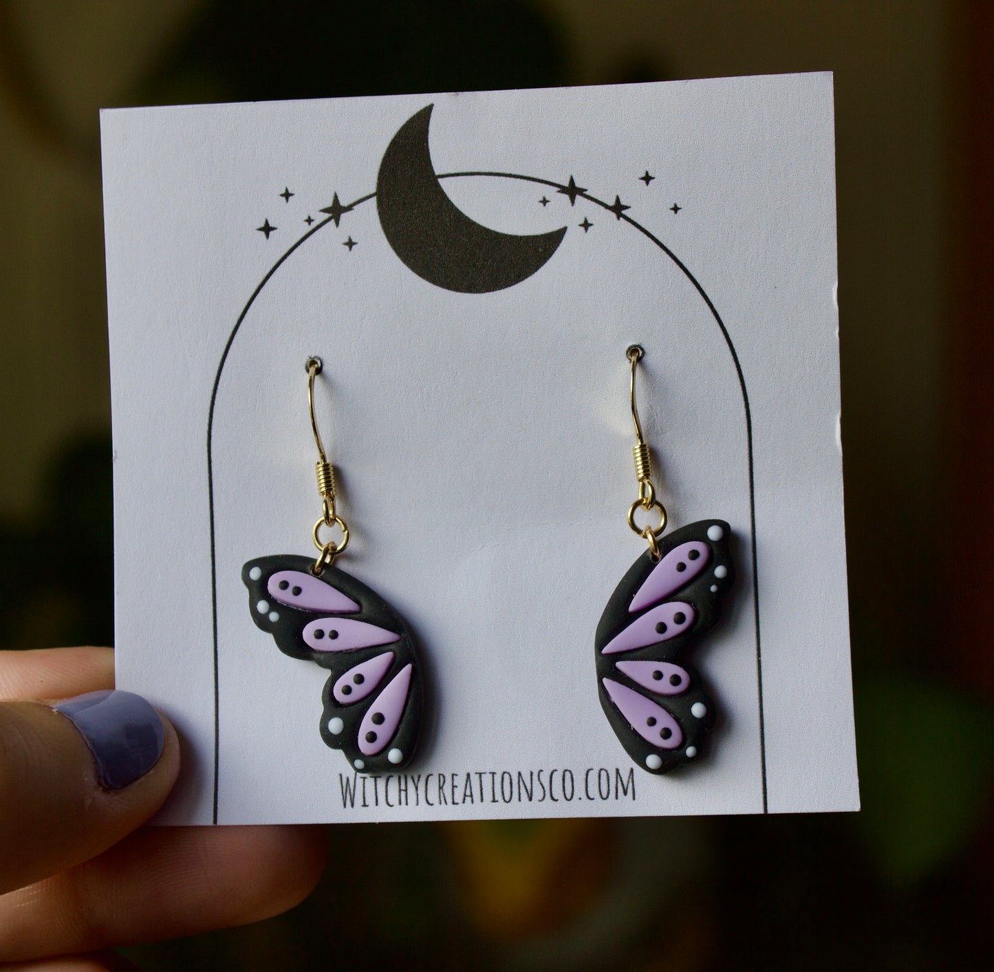 Dainty Butterfly Wings Dangle Polymer Clay Earrings
