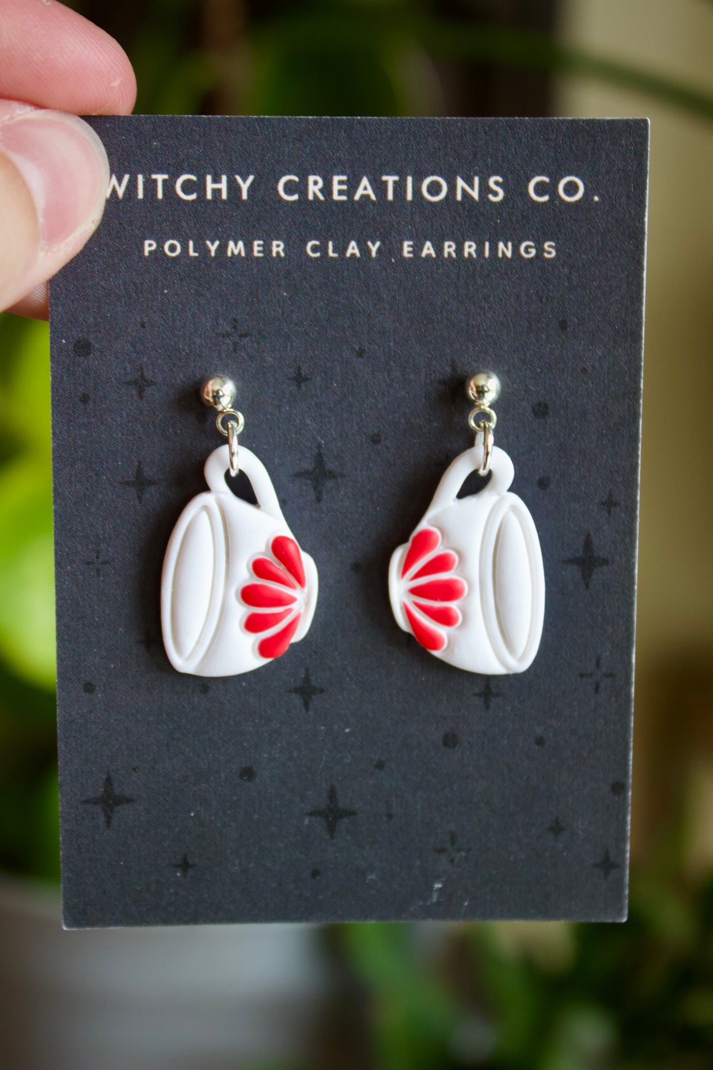 Tea Cup Polymer Clay Dangle Earrings