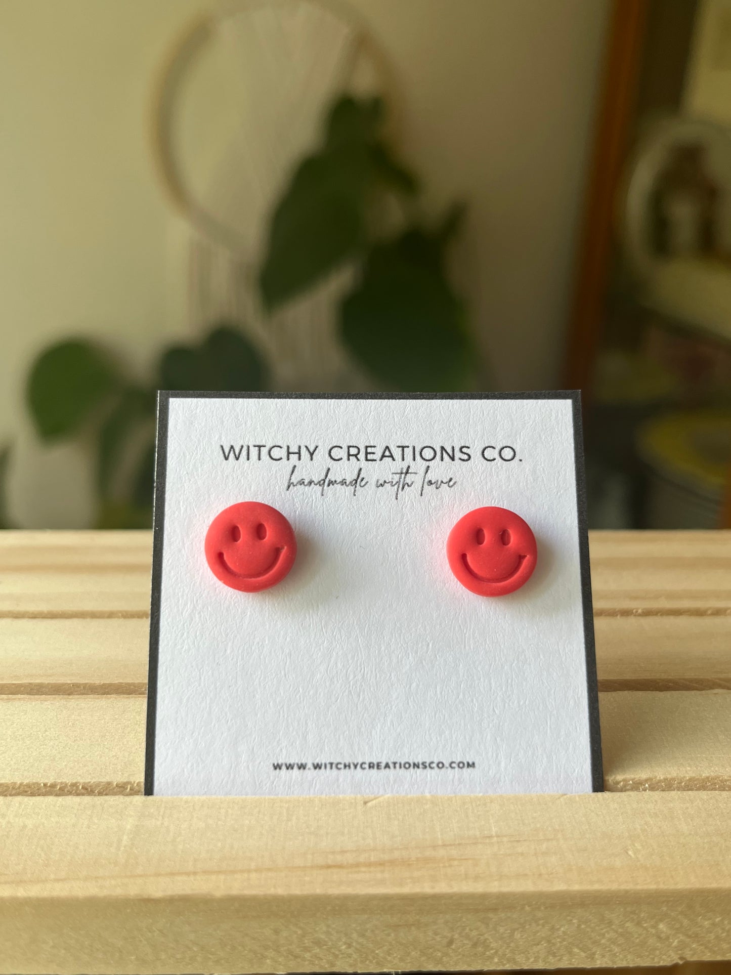 Smiley Stud Polymer Clay Earrings
