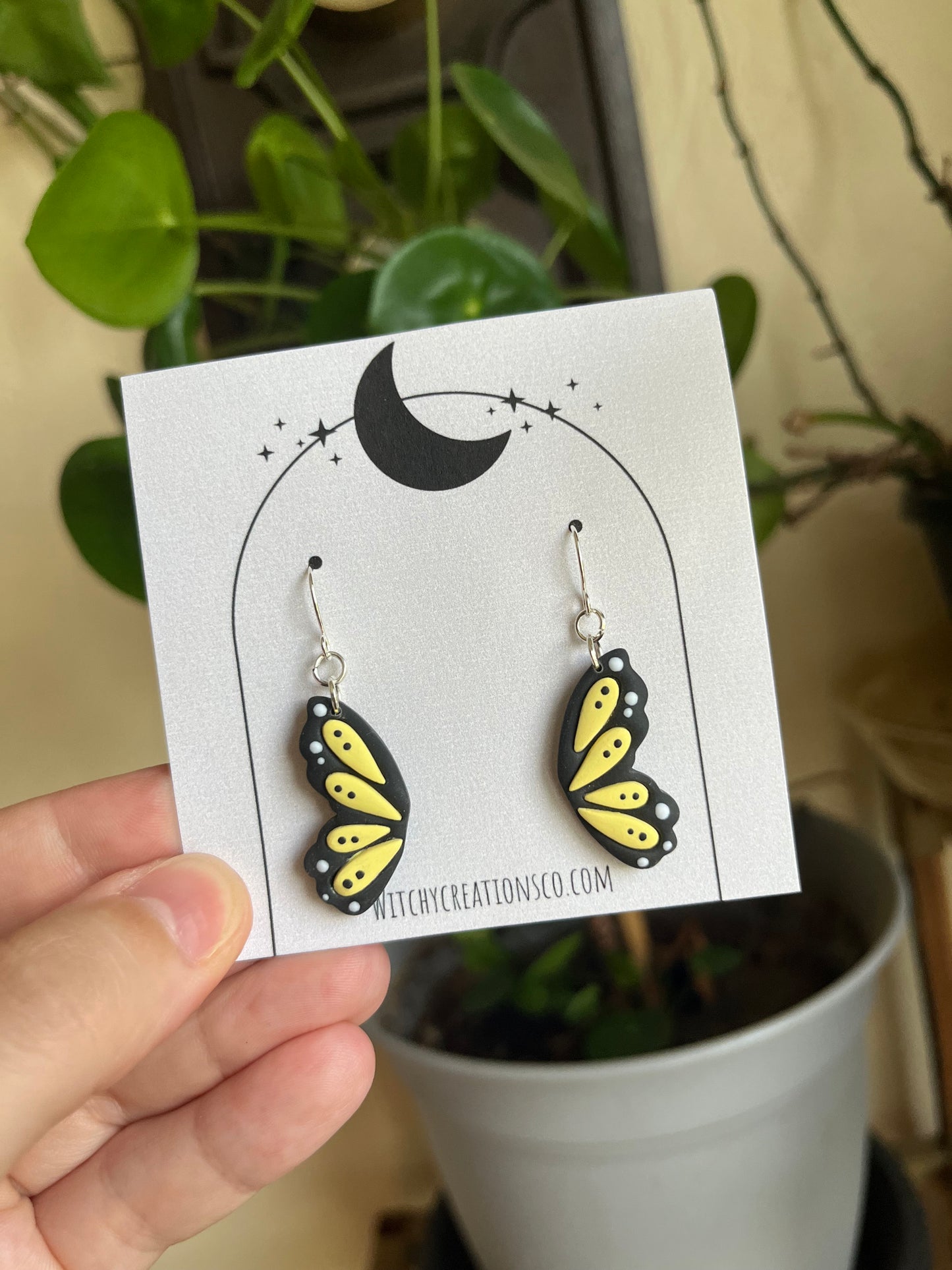 Dainty Butterfly Wings Dangle Polymer Clay Earrings