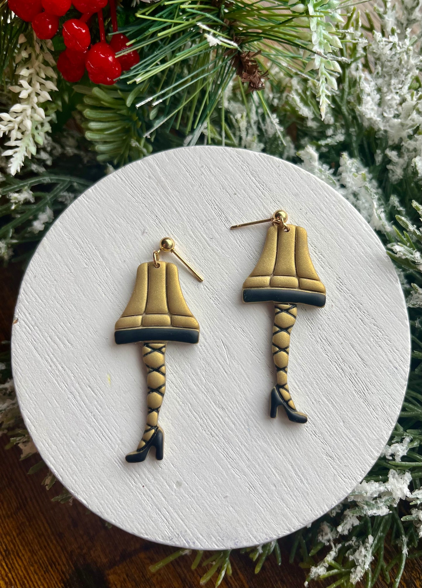 Christmas Story Leg Lamp Polymer Clay Earrings