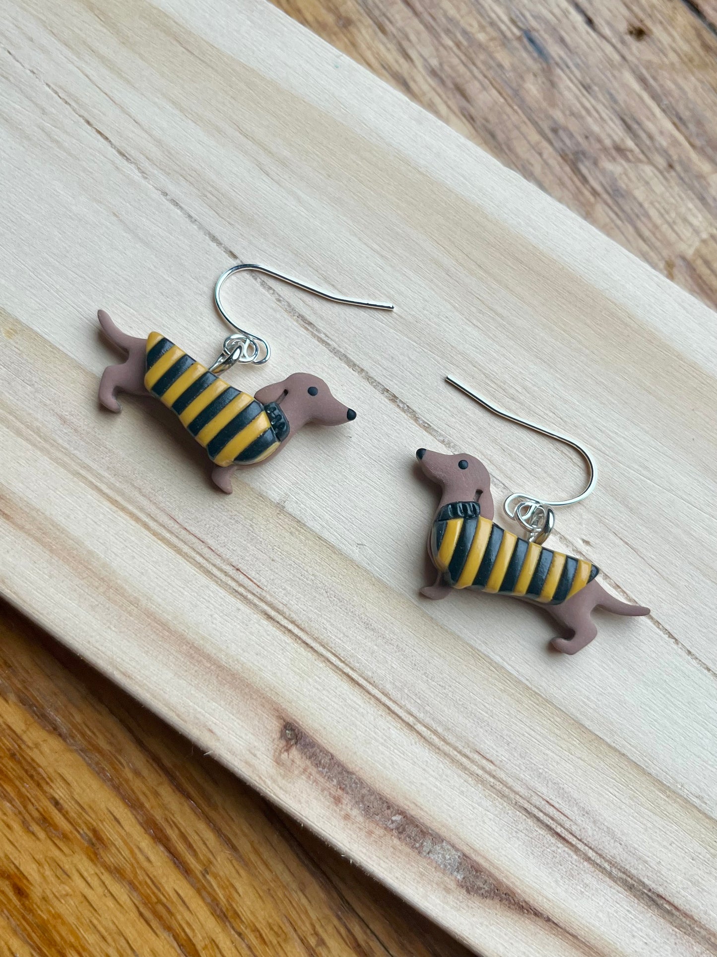 “Pittsburgh” Weenie Dog Polymer Clay Earrings