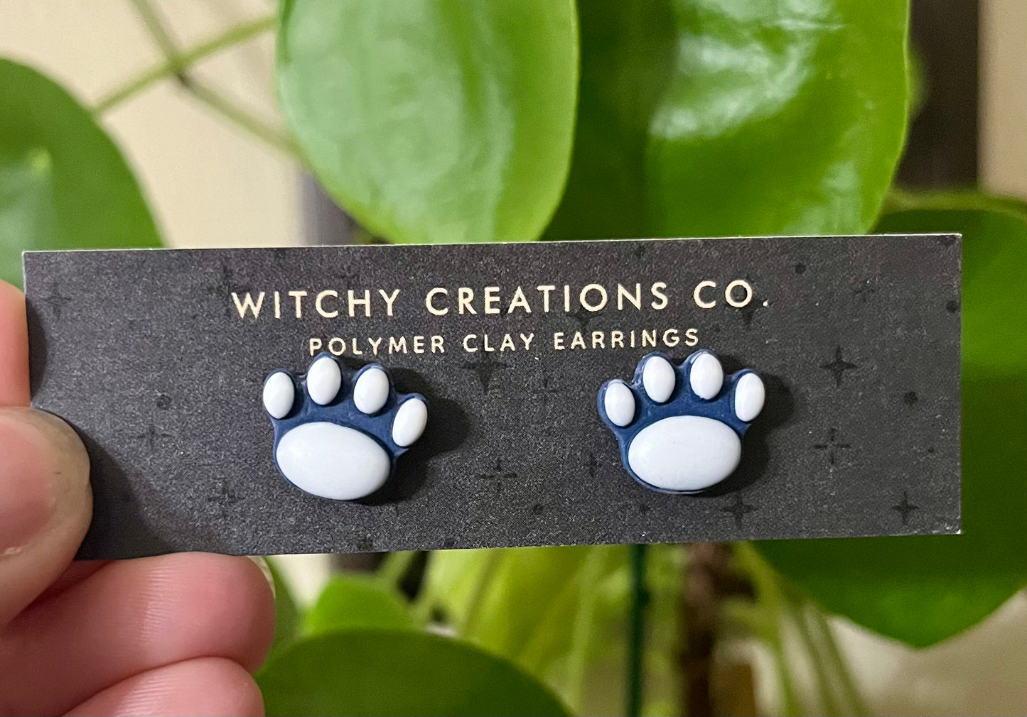 We Are; Paw Print Stud Earrings