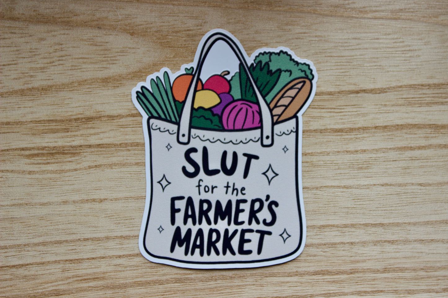 Slut for the Farmer's Market Vinyl Waterproof Sticker