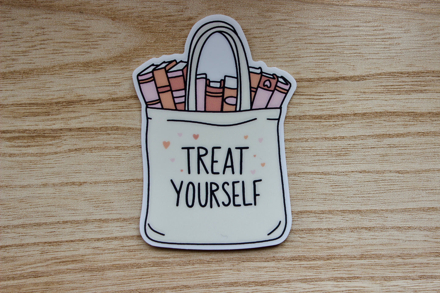 Treat Yourself Books Vinyl Waterproof Sticker
