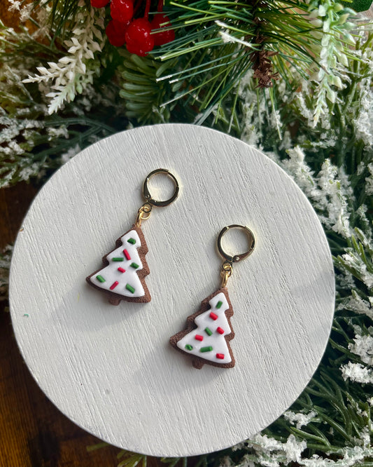 Tree Sprinkle Brownie Polymer Clay Earrings