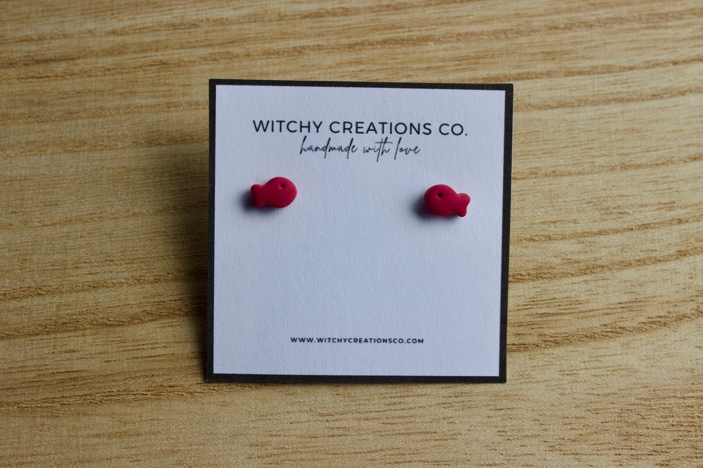 Goldfish Cracker Micro Polymer Clay Stud Earrings