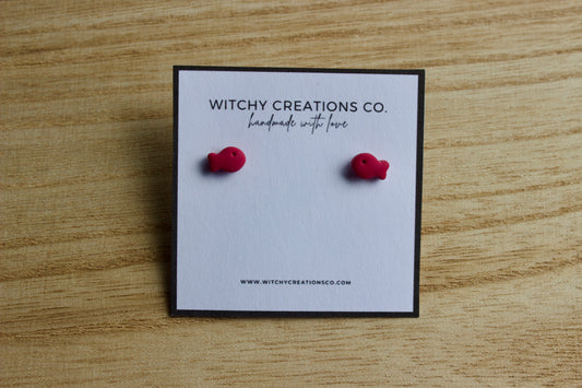 Goldfish Cracker Micro Polymer Clay Stud Earrings