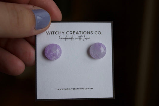 Lavendar Dust Polymer Clay Stud Earrings