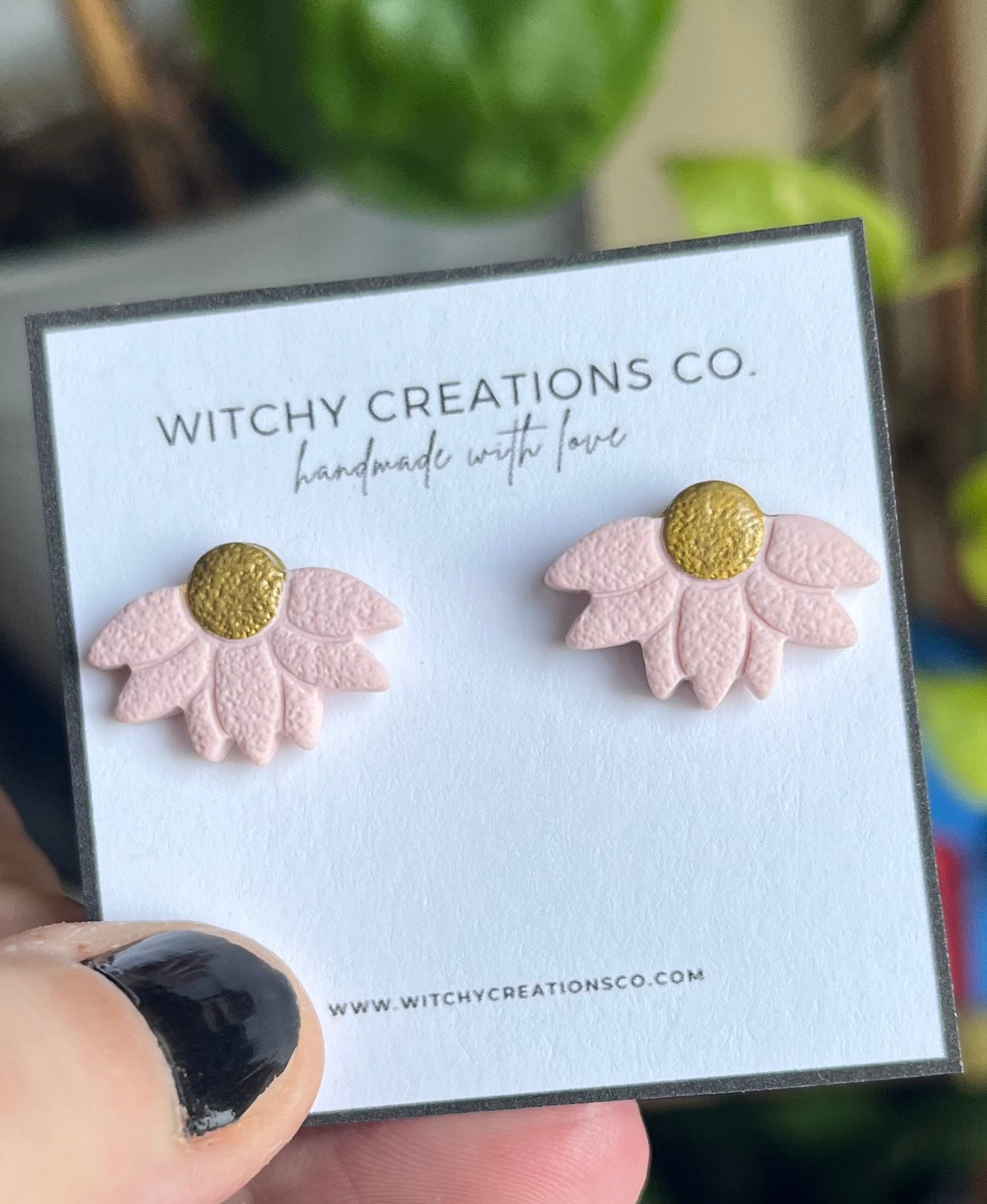 Sweet Pea Daisy Polymer Clay Stud Earring