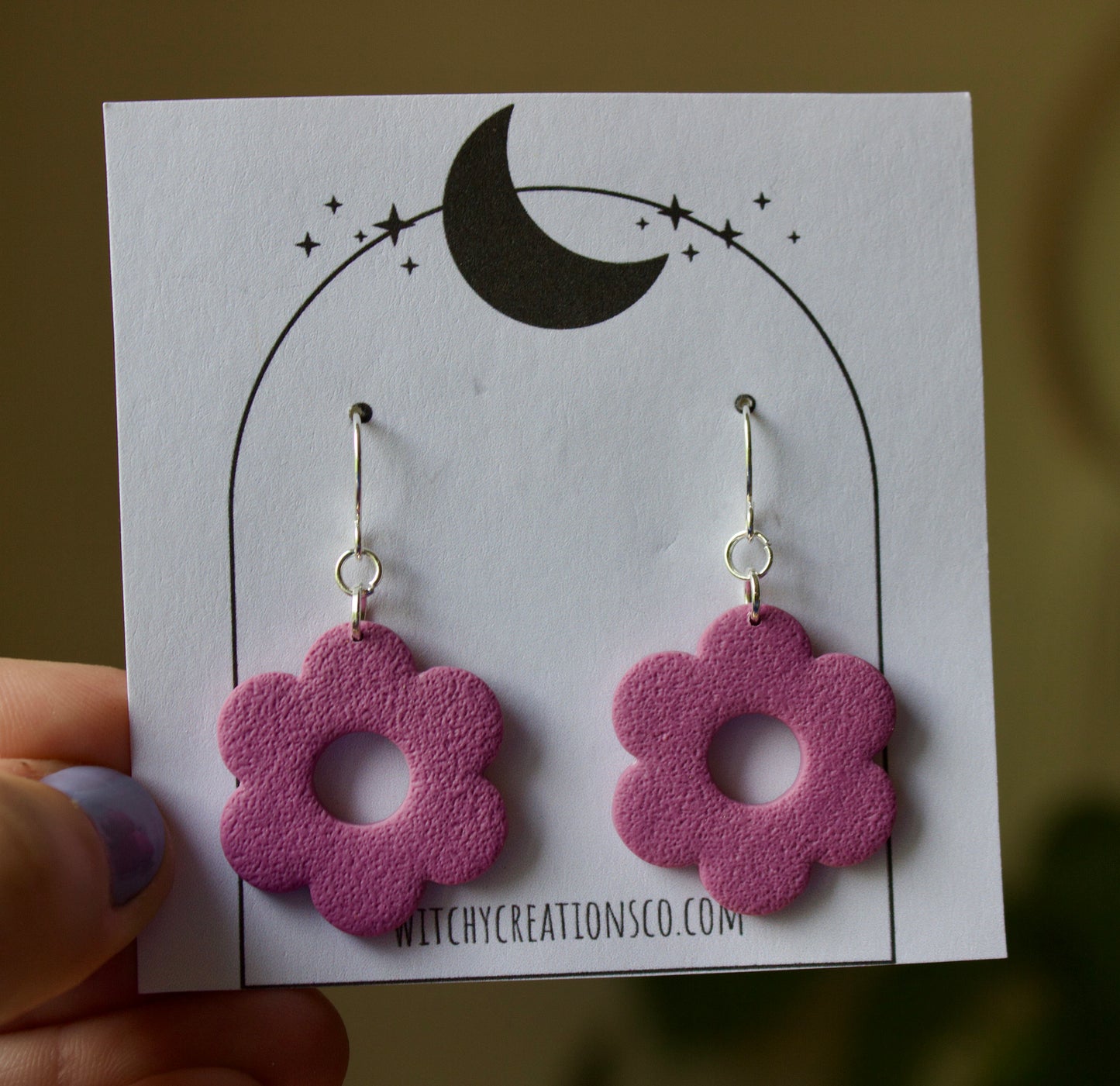 Daisy Dangle Polymer Clay Earrings