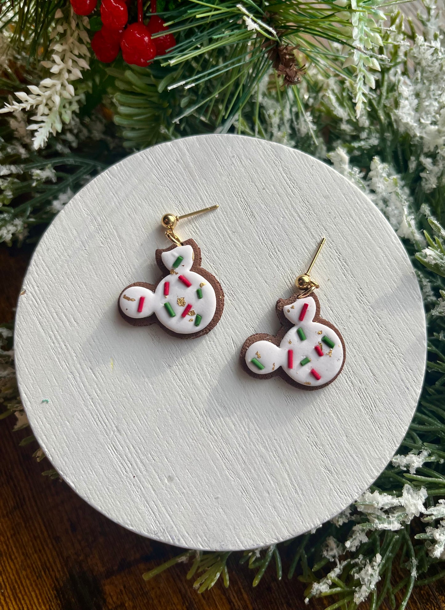 Mouse Sprinkle Brownie Polymer Clay Earrings