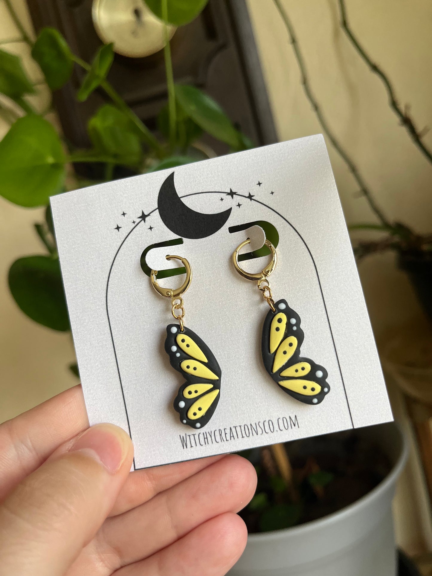Dainty Butterfly Wings Dangle Polymer Clay Earrings