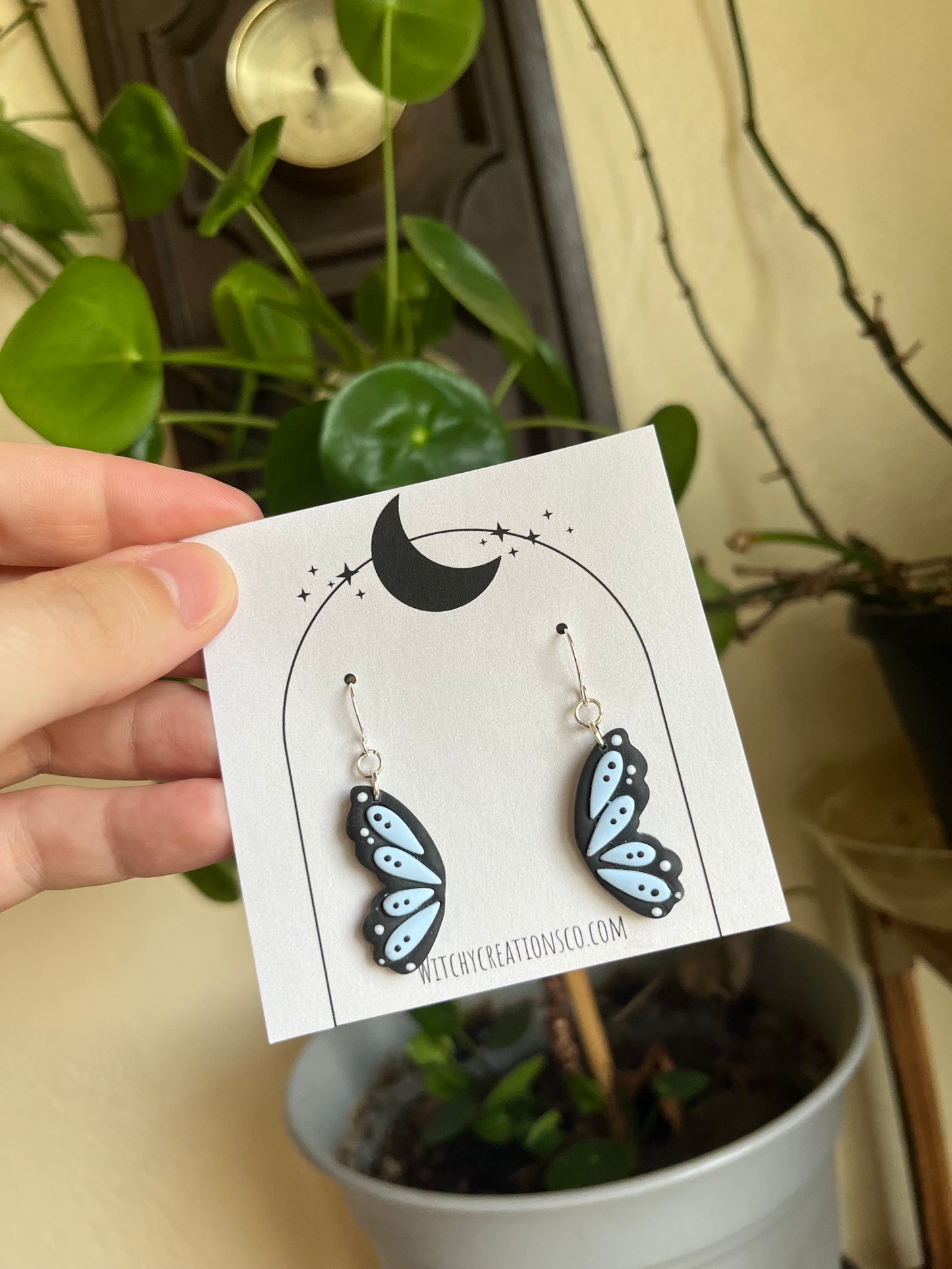 Dainty Butterfly Wings Dangle Polymer Clay Earrings