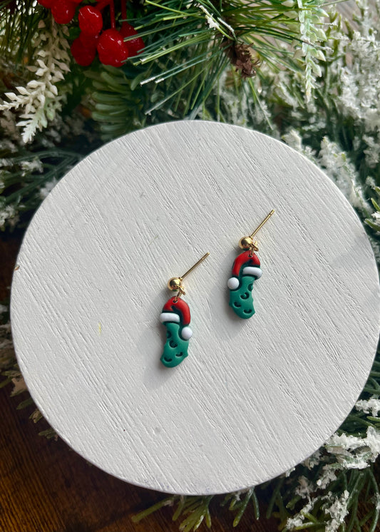 Christmas Pickle Polymer Clay Earrings