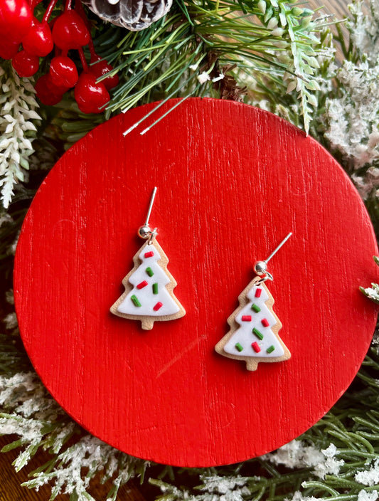 Tree Sprinkle Sugar Cookie Polymer Clay Earrings