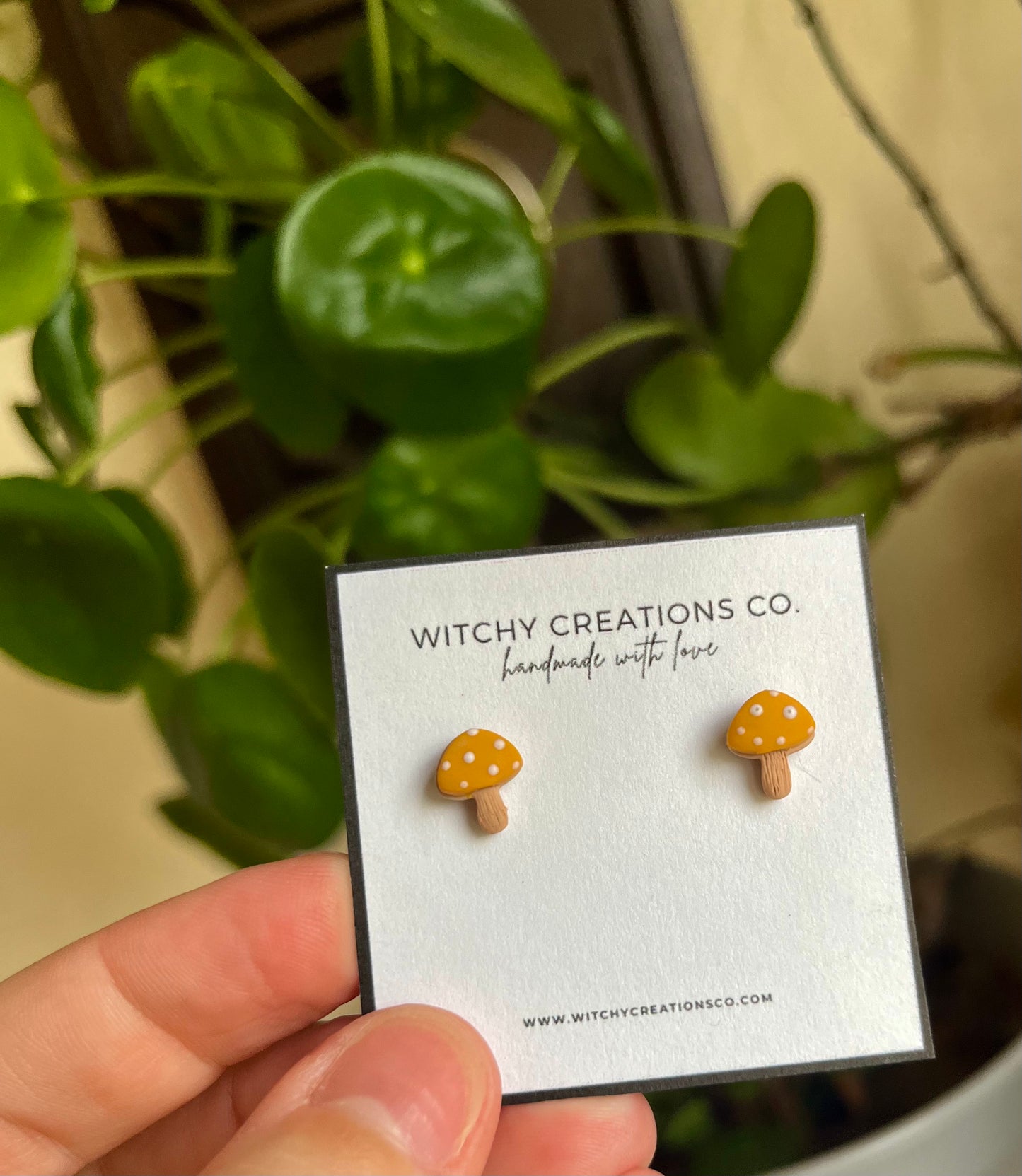 Micro Mushroom Polymer Clay Stud Earrings
