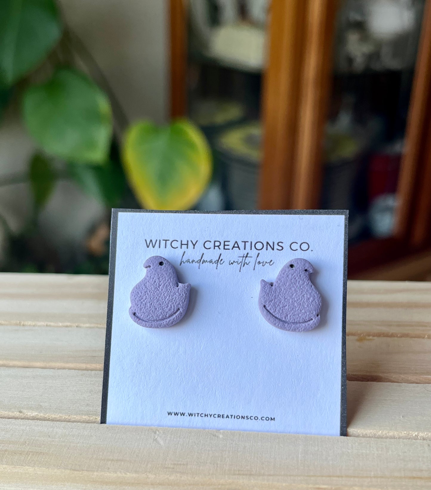 Marshmallow Peep Polymer Clay Stud Earrings