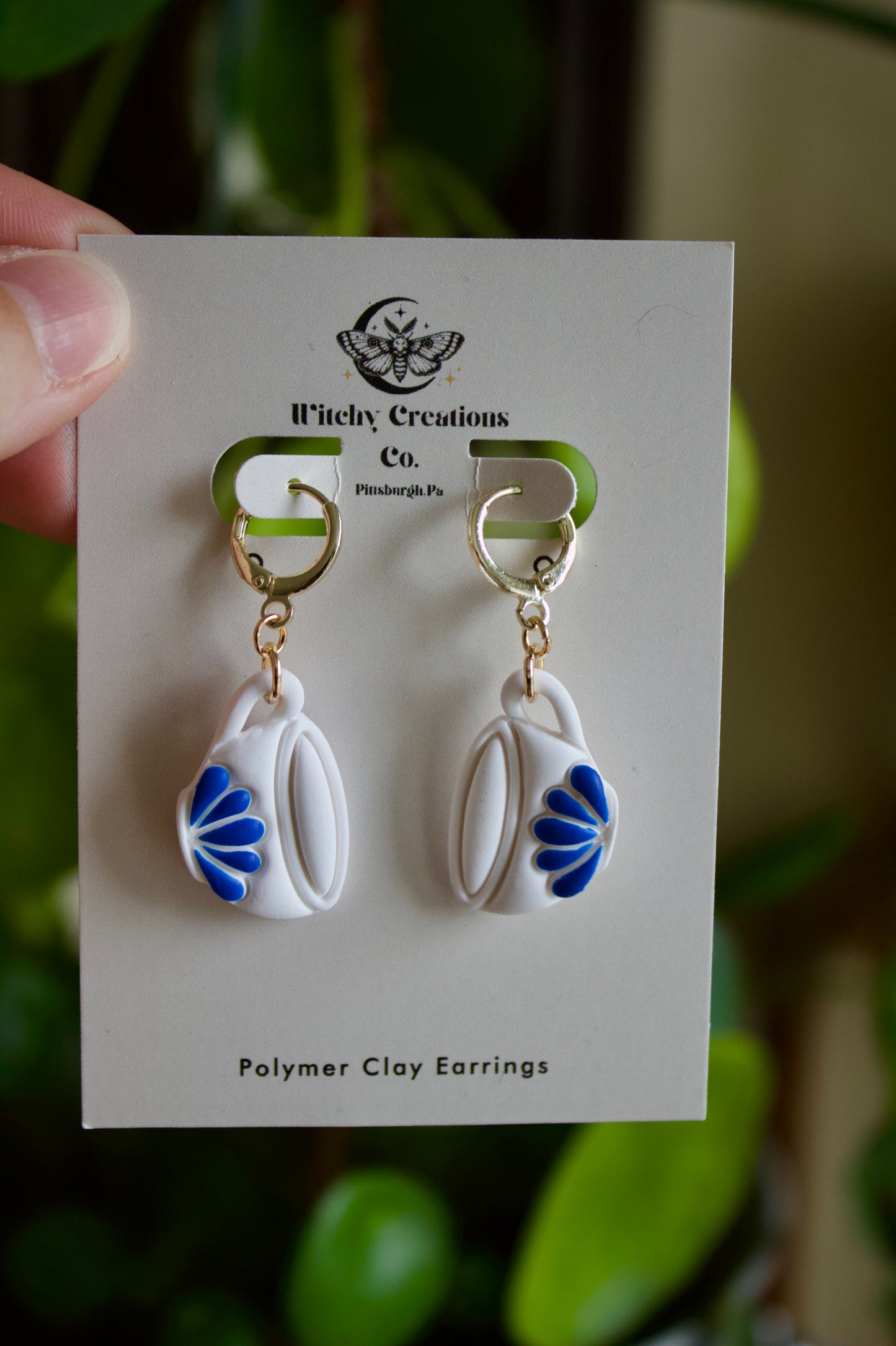 Tea Cup Polymer Clay Dangle Earrings