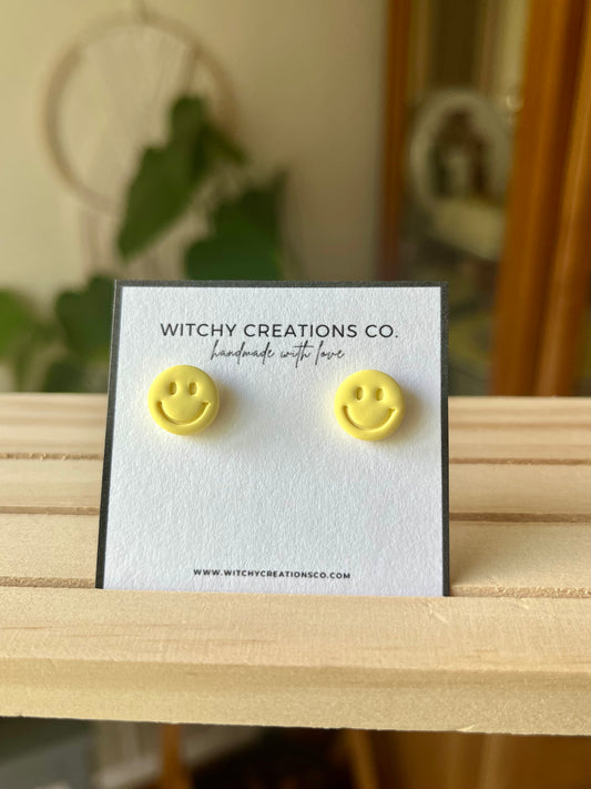 Smiley Stud Polymer Clay Earrings