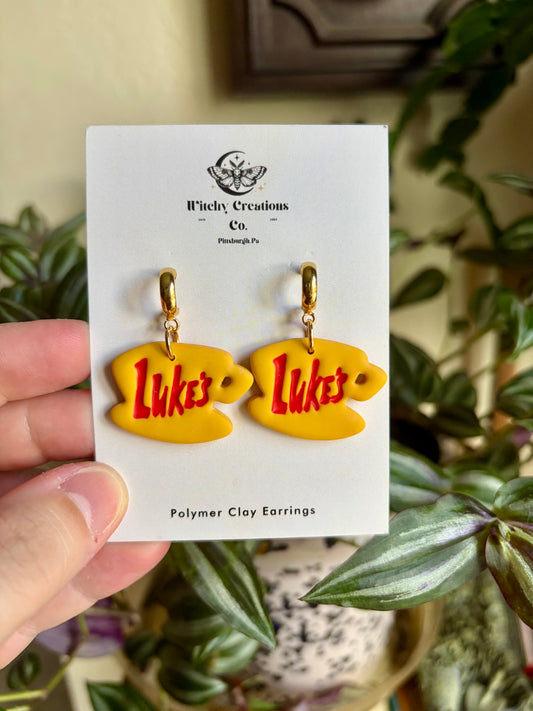 Luke’s Coffee Dangle Polymer Clay Earrings