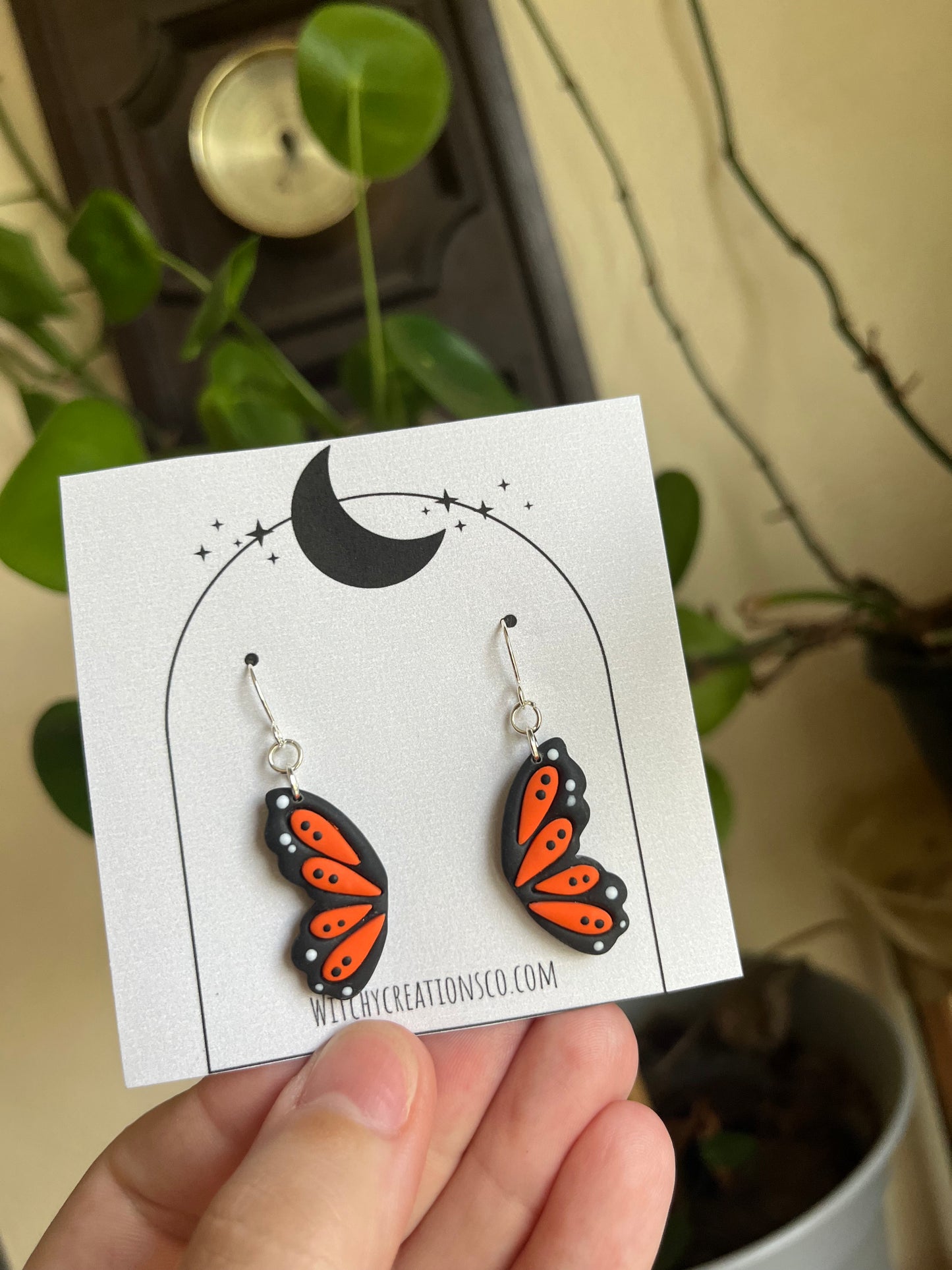 Dainty Butterfly Wings Dangle Polymer Clay Earrings