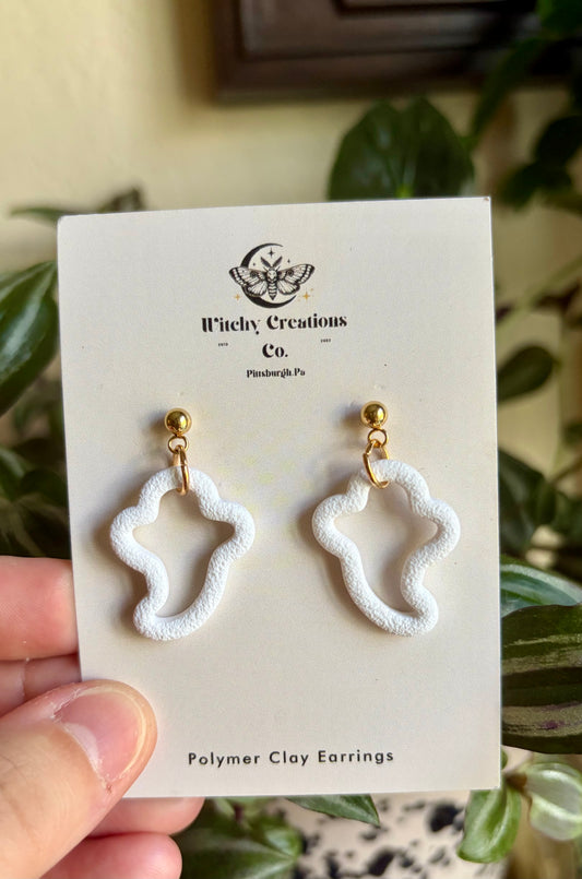 Hollow Ghost Dangle Polymer Clay Earrings