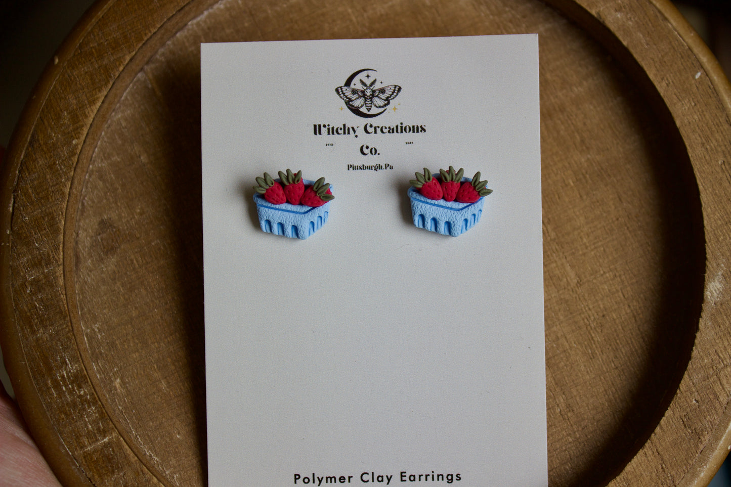 Fruit Basket Stud Polymer Clay Earrings