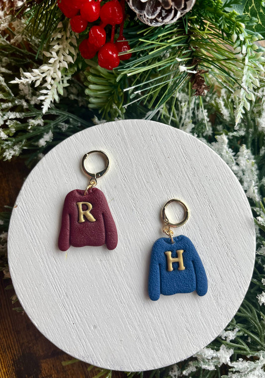 H&R Christmas Sweaters Polymer Clay Earrings