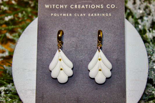 Elegant Half Hoop Huggie Polymer Clay Earrings