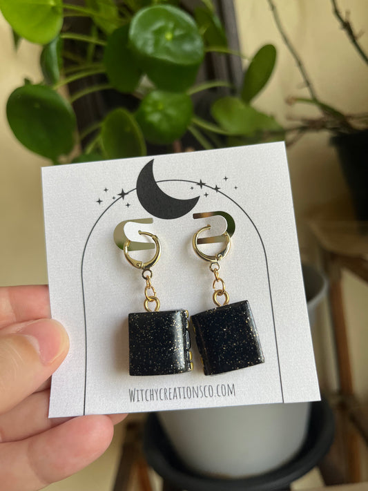 Sparkly Book Polymer Clay Earrings