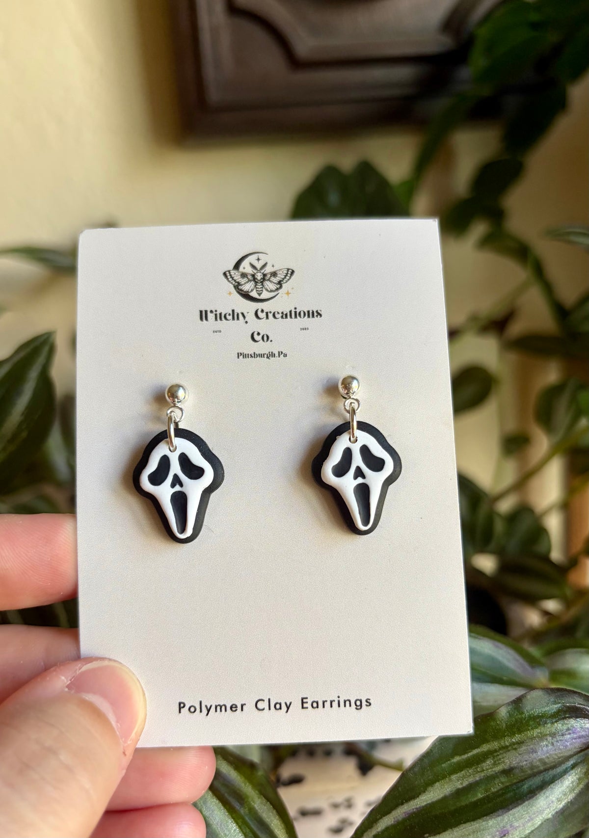 Halloween Mask Dangle Polymer Clay Earrings