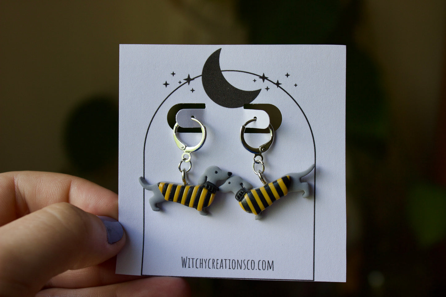“Pittsburgh” Weenie Dog Polymer Clay Earrings
