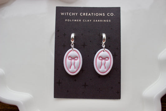 Coquette Framed Dangle Polymer Clay Earrings
