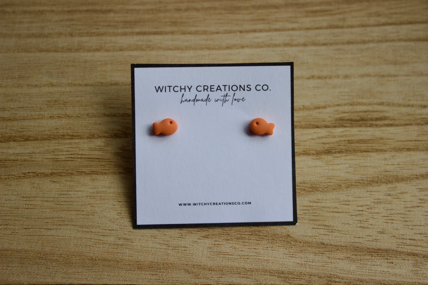Goldfish Cracker Micro Polymer Clay Stud Earrings