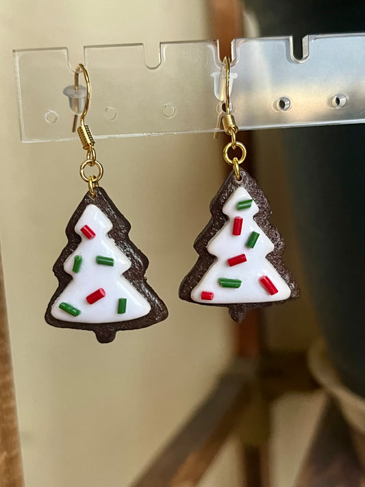 Iced Brownie Christmas Cookie w/sprinkles Earrings