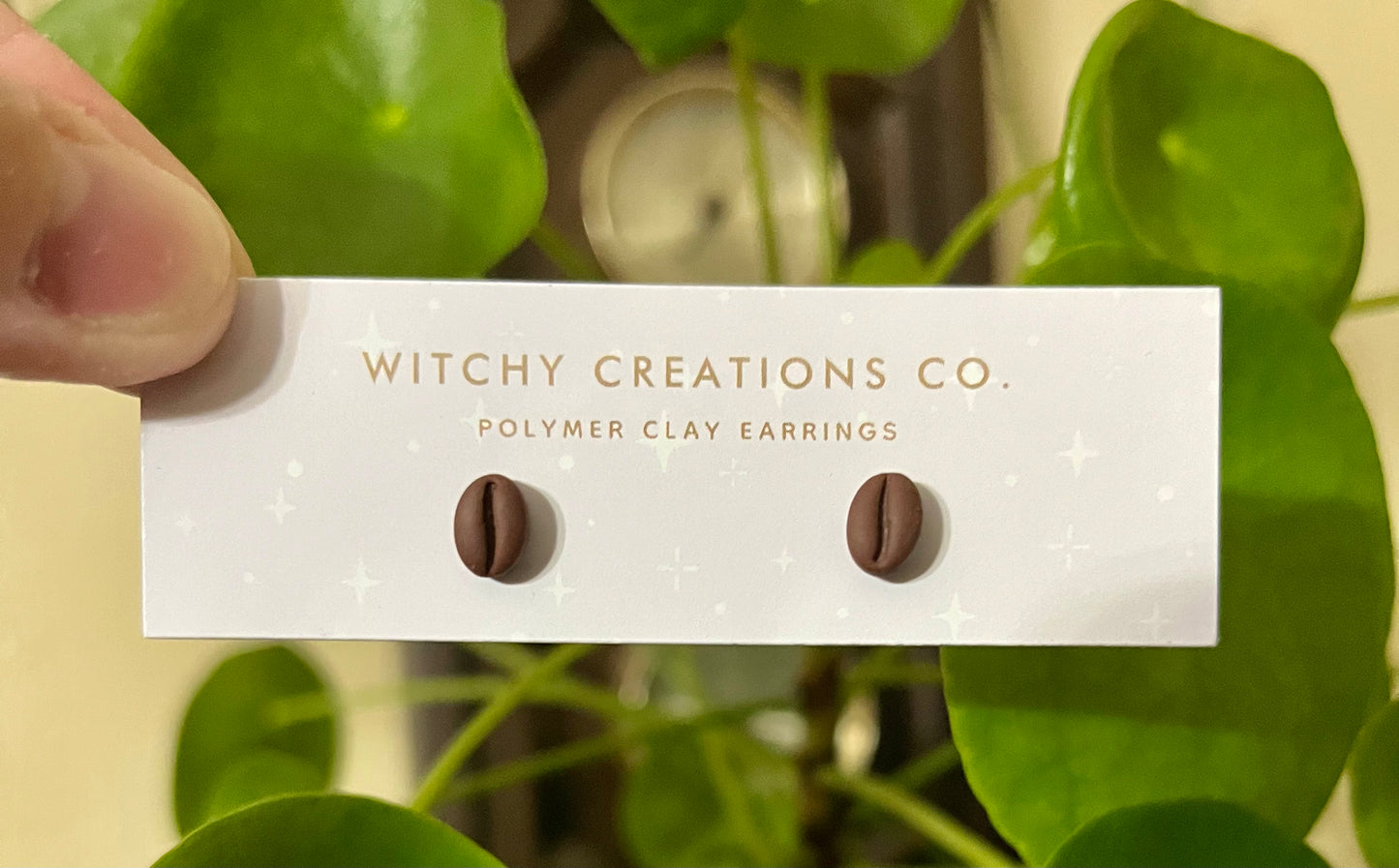 Coffee Bean Micro Polymer Clay Stud Earrings